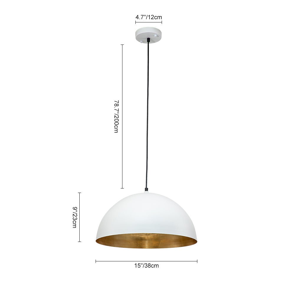 Statement Bowl Pendant Ceiling Light with Gold Interior – Adjustable Cable & Dimmable for Kitchen Island, Dining