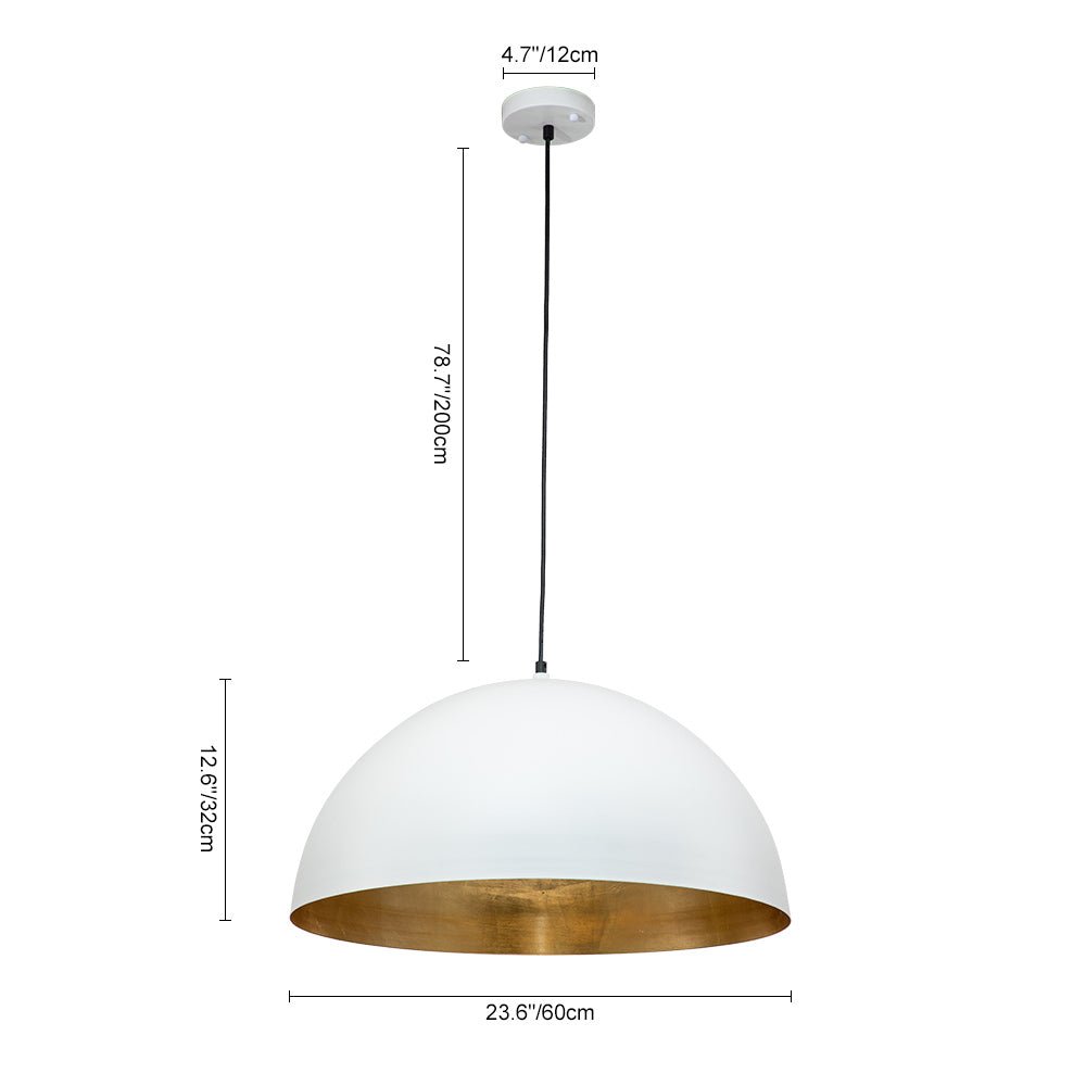 Statement Bowl Pendant Ceiling Light with Gold Interior – Adjustable Cable & Dimmable for Kitchen Island, Dining