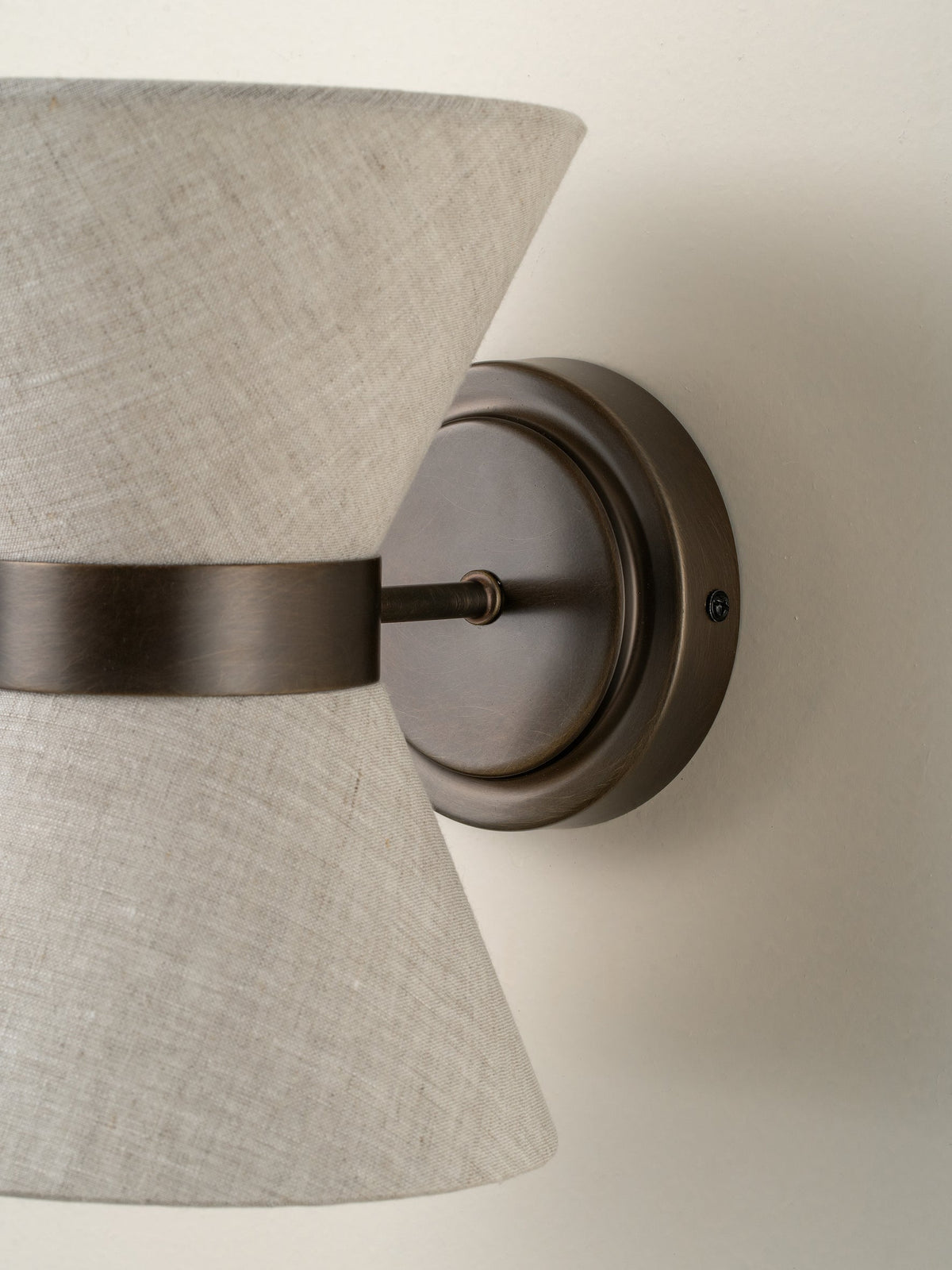 Dual-Socket Sconce with Fabric Shade and Metallic Accent for Bedrooms, Entryways, and Accent Walls