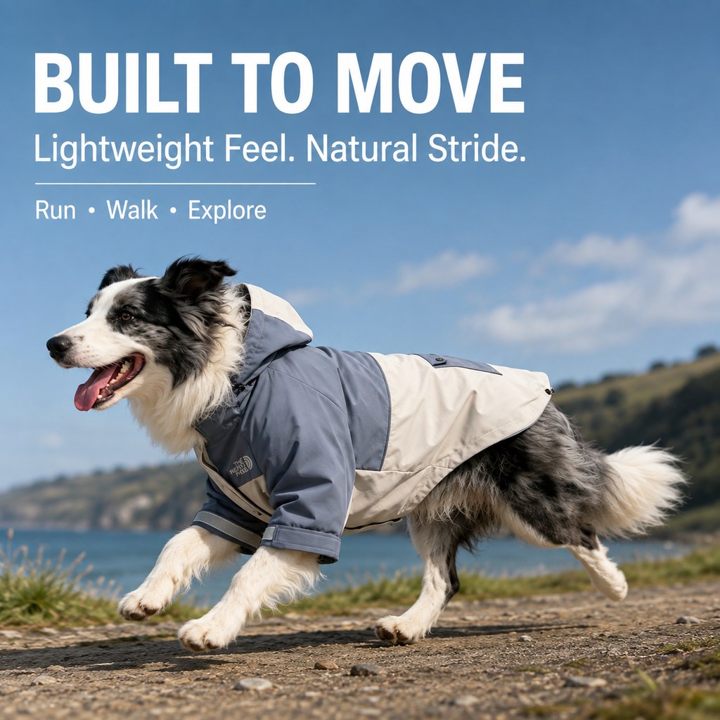 Ortekor Lightweight Water-Resistant Dog Windbreaker – Rain & Wind Coverage for Chilly Walks