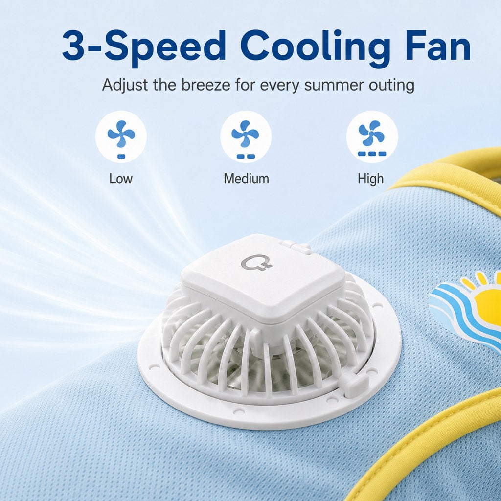 Ortekor Cooling Fan Dog Summer Vest for Walks & Outdoor Heat Relief - Lightweight Sun Shirt for Small & Medium Dogs