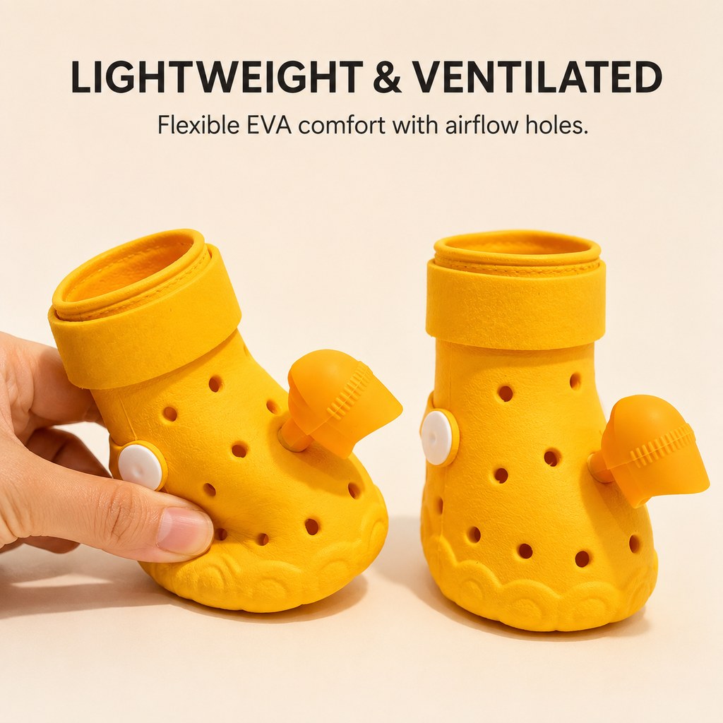 Ortekor Step-Activated RGB Light-Up Dog Boots for Night Walks – Low-Light Visibility & Lightweight EVA Paw Coverage