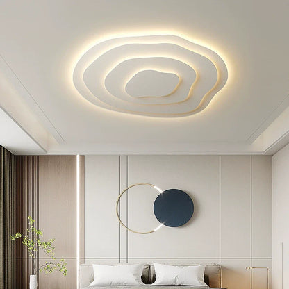 LED Flush Mount Ceiling Light 16-24 in White Acrylic Wave Design for Bedroom Living Room Hallway Dimmable Modern Lighting Fixture 110V