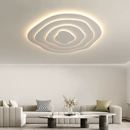 LED Flush Mount Ceiling Light 16-24 in White Acrylic Wave Design for Bedroom Living Room Hallway Dimmable Modern Lighting Fixture 110V