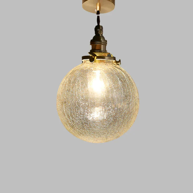 Glass Drop Pendant Light 6 in Clear Crystal Shade E27 Socket Kitchen Island Dining Table Overhead Fixture Scandinavian Minimalist Style for