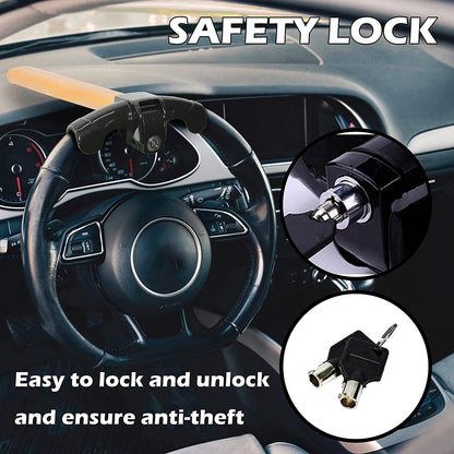 Heavy-Duty Steering Wheel Lock Bar – Anti-Theft Car Security Device with High-Visibility Design for Cars, Trucks, SUVs & Vans