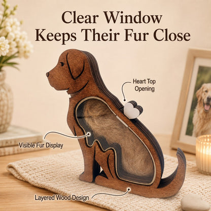Ortekor Wooden Pet Fur Keepsake Box for Grooming Memories & Pet Loss - Display Their Fur Instead of Hiding It Away