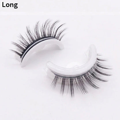 Self-Adhesive False Eyelashes No Glue Heat-Activated Reusable Lash Strips Natural Volume Long Styles Easy Apply 3-Second Hold Washable