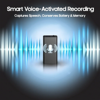Voice-Activated Digital Audio Recorder – Ultra-Compact Pocket-Size Device with 16GB Memory, 50-Hour Battery & OTG Support for Interviews