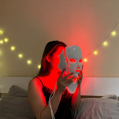 LED Light Therapy Face Mask for Anti-Aging, Acne & Skin Rejuvenation – Professional Multi-Color Photon Treatment System with Remote