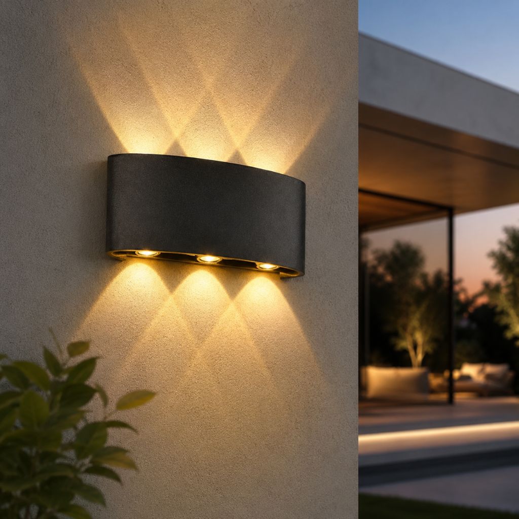 Waterproof LED Wall Sconce for Outdoor & Indoor Use – Aluminum Modern Light Fixture for Patio, Entryway, Hallway – 5 Wattage Options, Warm
