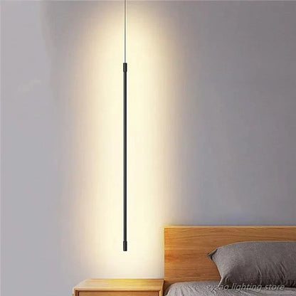 Sleek Cylinder Drop Light with Height-Adjustable Cord Black Aluminum LED Fixture for Bedrooms Nightstands Dining Tables Kitchen Islands Cont
