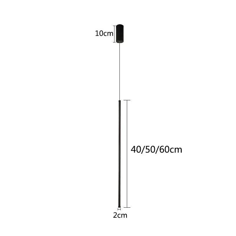 Sleek Cylinder Drop Light with Height-Adjustable Cord Black Aluminum LED Fixture for Bedrooms Nightstands Dining Tables Kitchen Islands Cont