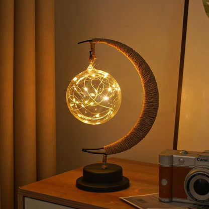 LED Moon Lamp Battery Operated 11 Inch Decorative Night Light for Bedrooms Desks Nightstands Portable Cordless Lunar Glow Accent Lighting