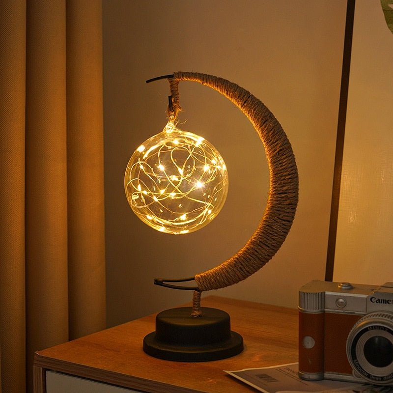 3D Printed Moon Sphere Table Lamp with Realistic Crater Details, Battery-Powered Ambient Night Light for Bedroom, Nursery, Living Room Decor