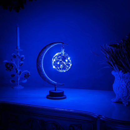 LED Moon Lamp Battery Operated 11 Inch Decorative Night Light for Bedrooms Desks Nightstands Portable Cordless Lunar Glow Accent Lighting