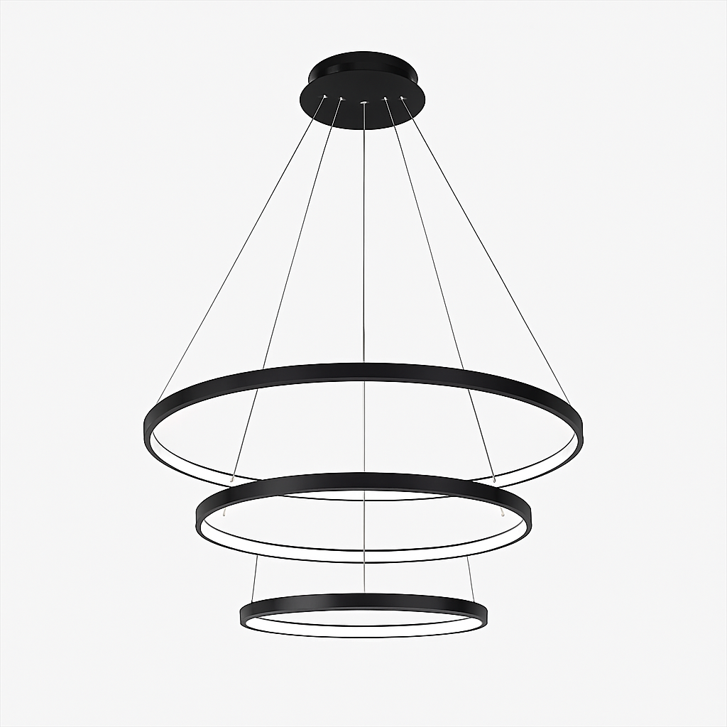 Modern LED Ring Pendant Light – Circular Hanging Chandelier for Dining Room, Living Room & Entryway | Contemporary Ceiling Fixture