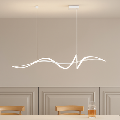 Dimmable LED Ceiling Pendant Light with Remote Control for Dining Room & Living Room | Contemporary Hanging Fixture in Black, White or Gold
