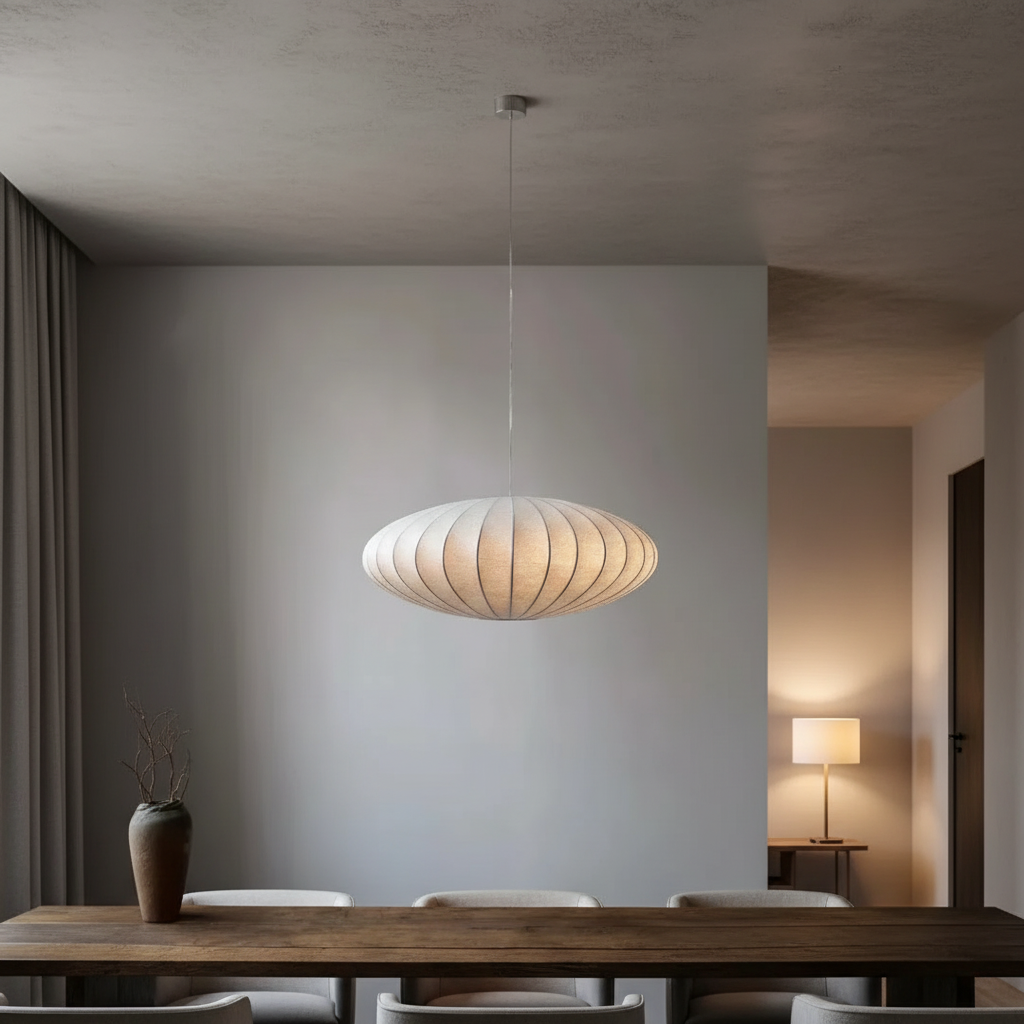 Crystal Ceiling Light 12 in Fabric Shade Fixture for Dining Room Living Room Hallway Decorative Hanging Lamp Glam Style