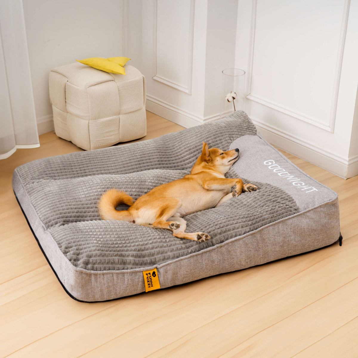 Orthopedic Dog Bed with Raised Pillow Support for Joint Relief and Better Sleep