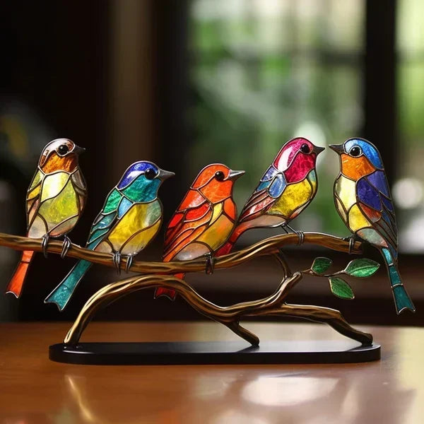 Hand-Blown Glass Bird Figurines for Home Decor – Colorful Accent Pieces for Living Room, Office & Shelves