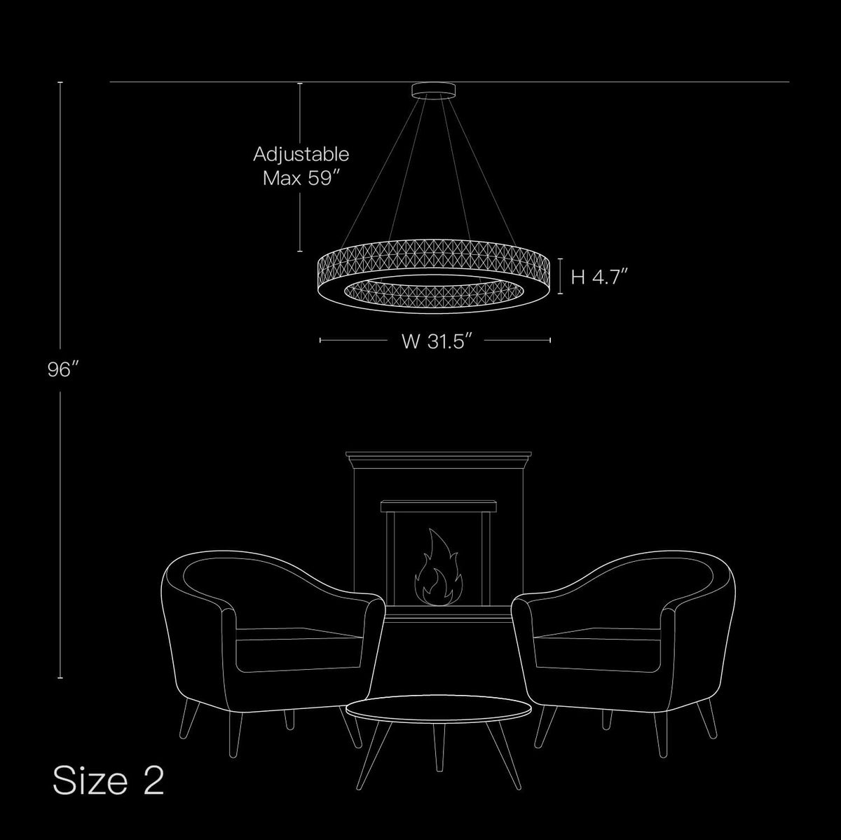 Double-Ring Crystal Chandelier in Gold or Silver Finish – Contemporary Candelabra-Style Hanging Light for Dining Room & Kitchen Island – 3