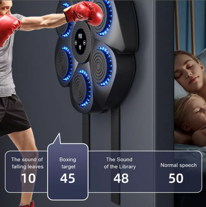Interactive Rhythm Boxing Trainer with Light-Up Targets & Music Sync for Home Workouts, Cardio & Strength Training