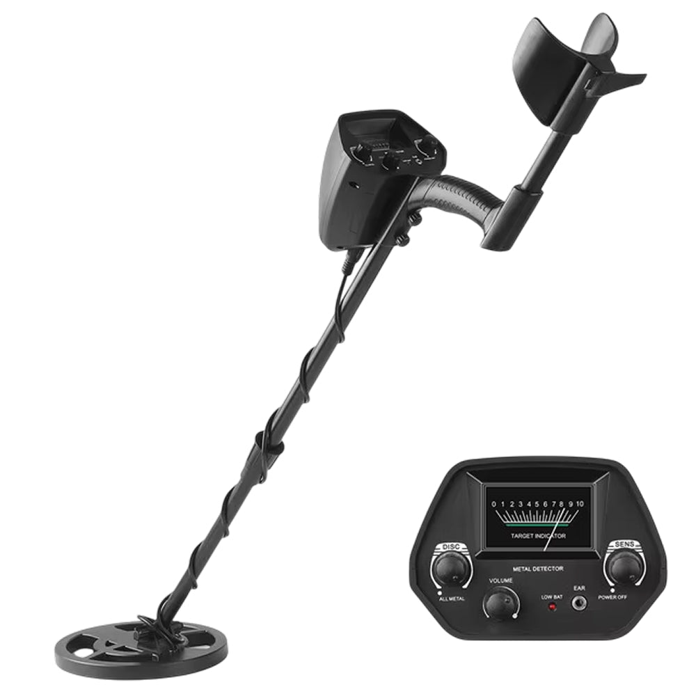 Handheld Treasure Finder with Waterproof Coil & Adjustable Shaft for Gold Silver Coins Jewelry Beach Hunting