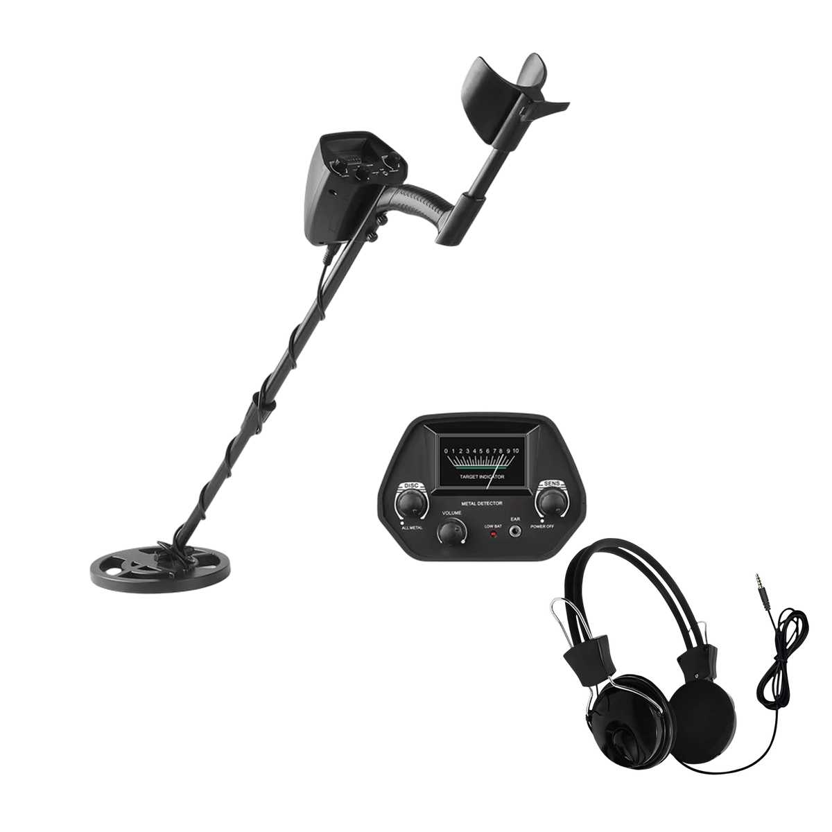Handheld Treasure Finder with Waterproof Coil & Adjustable Shaft for Gold, Silver, Coins & Relics | Beach & Land Detection