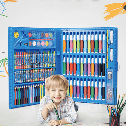 208-Piece Kids Art Supply Set with Crayons Markers Colored Pencils for Drawing Coloring Creative Play Boys Girls