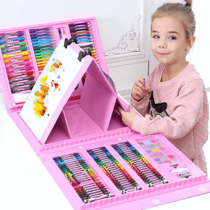 208-Piece Kids Art Supply Set with Crayons Markers Colored Pencils for Drawing Coloring Creative Play Boys Girls