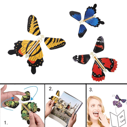 Wind-Up Flying Butterfly Surprise Card Insert Toy for Greeting Cards Books Party Favors