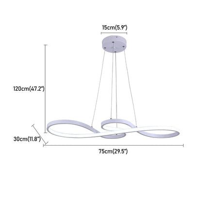 Circular Aluminum Ceiling Fixture Dimmable LED 30 in Ring Hanging Light for Dining Table Kitchen Island Modern Overhead Chandelier with Remo