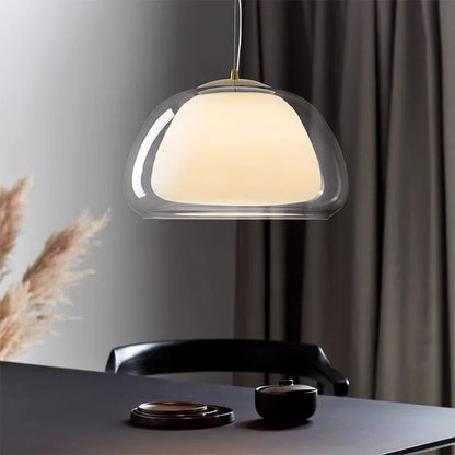 Translucent Globe Hanging Light Fixture Glass Dome Ceiling Lamp for Kitchen Island Dining Room Bedroom Modern