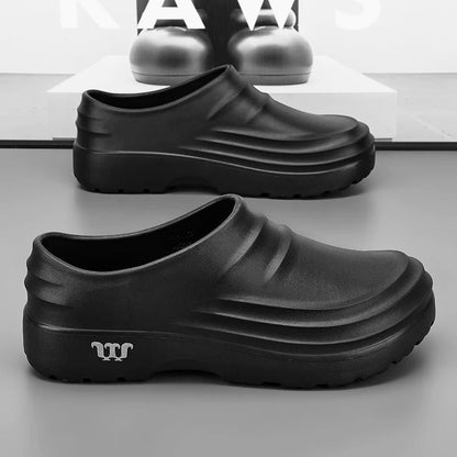 Men's Non-Slip Work Shoes Oil-Resistant Slip-On Kitchen Footwear Lightweight Chef Sneakers Restaurant Safety Shoes