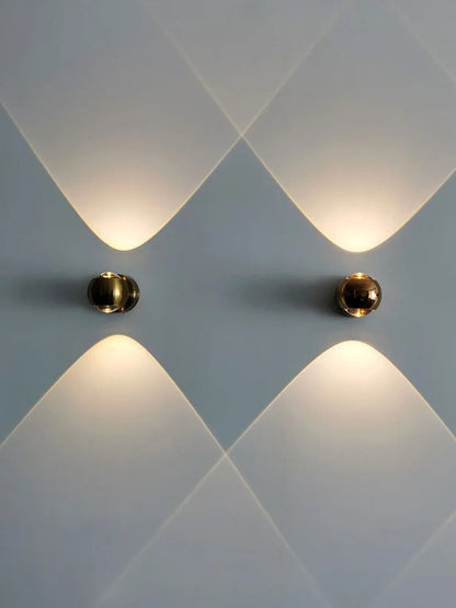 Contemporary Copper LED Wall Sconce Up Down Light for Entryway Hallway Bedroom Bathroom Gold Black Chrome