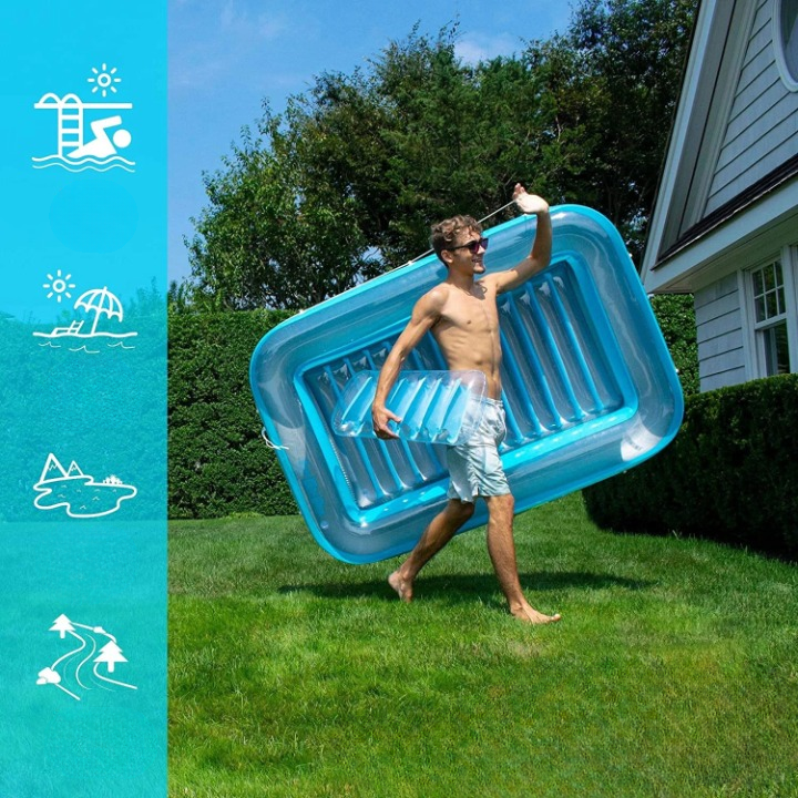 Ortekor SunBreeze | Inflatable Outdoor Lounge Chair with Removable Headrest | Spacious Design for Ultimate Relaxation by the Pool