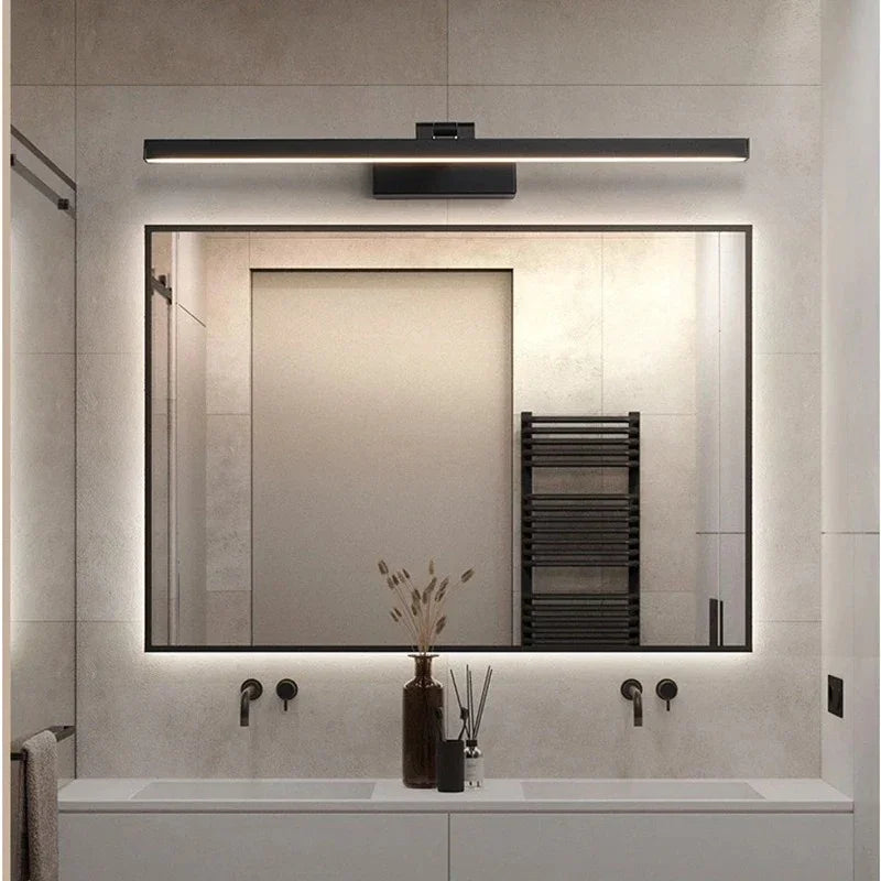 LED Vanity Light for Bathroom Mirror 43 in Waterproof Wall-Mount Fixture Black Aluminum for Modern Wash Station Makeup Area Over-Mirror Ligh
