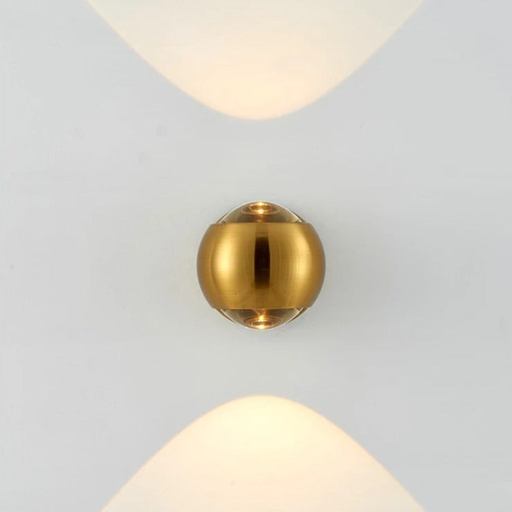 Contemporary Copper LED Wall Sconce Up Down Light for Entryway Hallway Bedroom Bathroom Gold Black Chrome