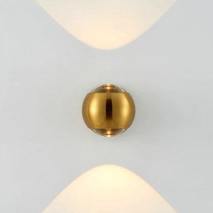 Contemporary Copper LED Wall Sconce Up Down Light for Entryway Hallway Bedroom Bathroom Gold Black Chrome