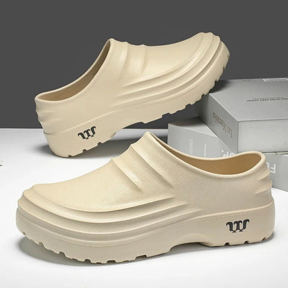 Men's Non-Slip Work Shoes Oil-Resistant Slip-On Kitchen Footwear Lightweight Chef Sneakers Restaurant Safety Shoes