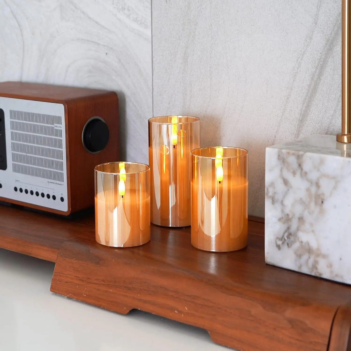 Flameless LED Pillar Candles with Remote Control & Timer – 3-Piece Set, Realistic Flickering Flame Effect for Living Room, Bedroom, Dining