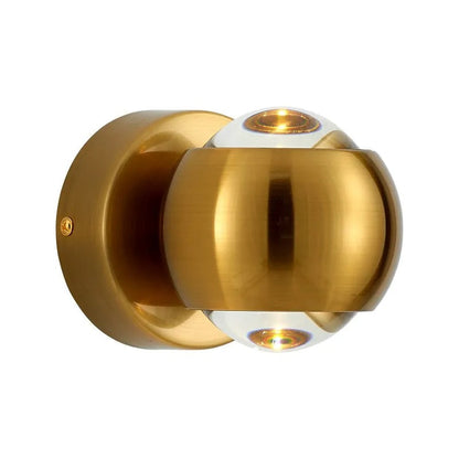 Contemporary Copper LED Wall Sconce Up Down Light for Entryway Hallway Bedroom Bathroom Gold Black Chrome