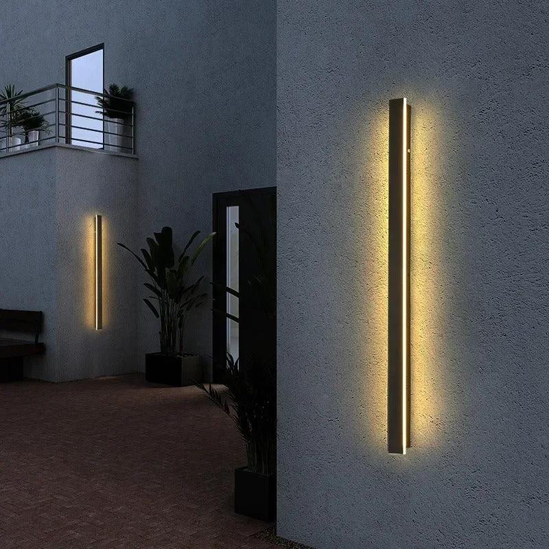 Vertical LED Sconce Metal Acrylic Waterproof Indoor Outdoor Fixture Adjustable Temperature Modern Exterior Interior Entryway Stairwell