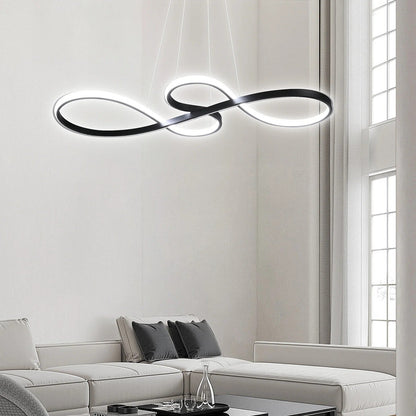 Circular Aluminum Ceiling Fixture Dimmable LED 30 in Ring Hanging Light for Dining Table Kitchen Island Modern Overhead Chandelier with Remo