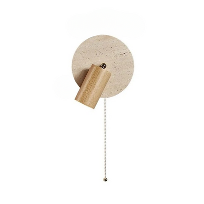 Rotatable Travertine Stone Sconce 7 Inch Adjustable Bedside Reading Light Warm LED Wall Mount Task Lighting Fixture for Bedroom Living Room