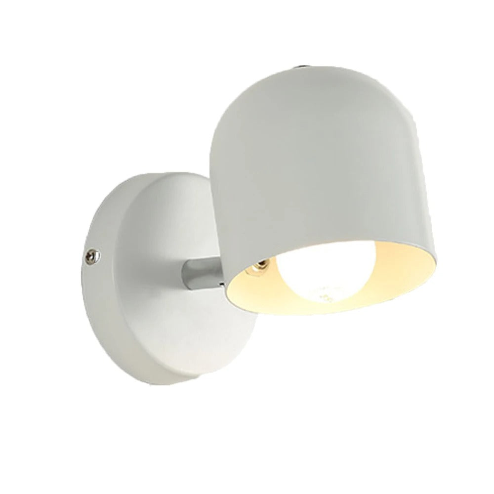 Compact Glass Shade Sconce Light 6.7 Inches Iron Flush-Mount Fixture Bedside Hallway Ambient Lighting Wall or Ceiling Mount Modern Minimalis