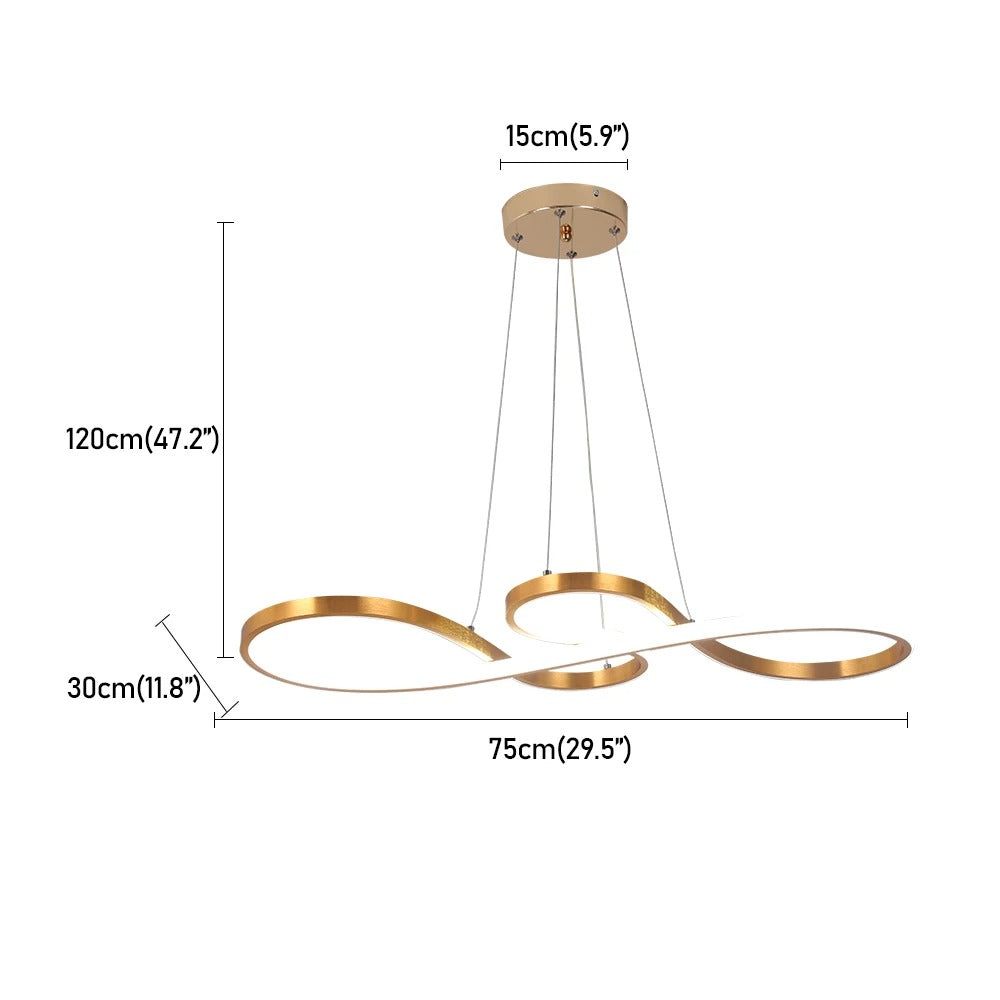 Circular Aluminum Ceiling Fixture Dimmable LED 30 in Ring Hanging Light for Dining Table Kitchen Island Modern Overhead Chandelier with Remo