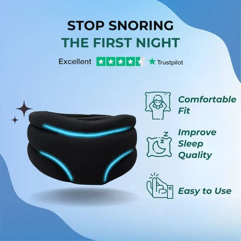 Adjustable Neck Support Brace for Sleep – Snoring Relief & Neck Pain Reduction – Breathable Design for Men & Women – Ergonomic Sleep