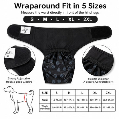 Ortekor Reusable Male Dog Urine Collection Wrap with 50 Bags - Indoor Marking & Accident Support